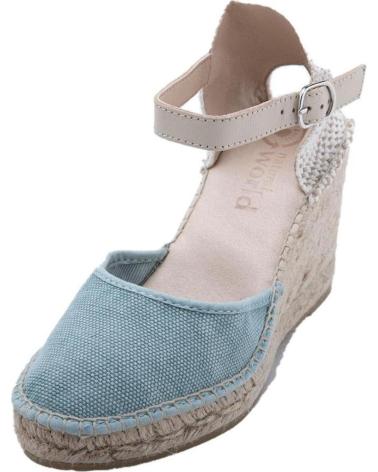 Sandalias de Mujer NATURAL WORLD 50-CUNA YUTE 8 CM TIRA ENZIM AZUL MARINO