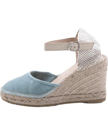 Sandalias de Mujer NATURAL WORLD 50-CUNA YUTE 8 CM TIRA ENZIM AZUL MARINO