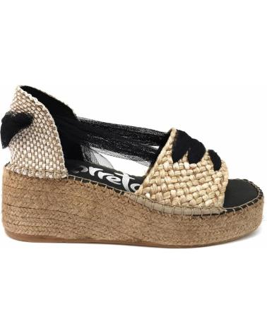 Sandalias de Mujer VIDORRETA 82100 VINCI RAFIA-TUL NEGR NEGRO