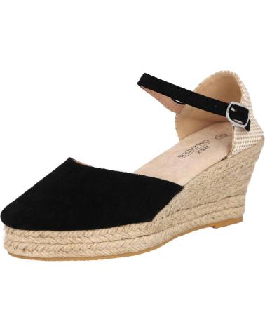 Woman Zapatos de cuña L&R SHOES Q-888 ALPARGATAS ESPARTO MUJER NEGRO