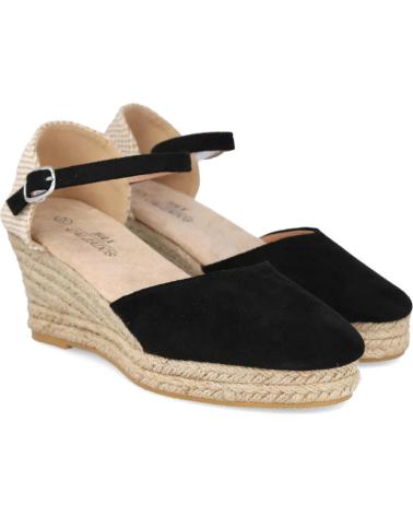 Woman Zapatos de cuña L&R SHOES Q-888 ALPARGATAS ESPARTO MUJER NEGRO