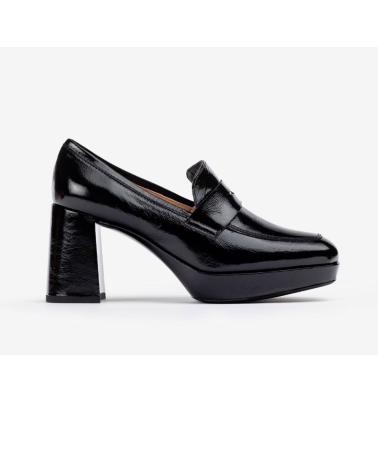 Zapatos de Mujer UNISA MOCASIN CHAROL TACON 7 CM NEGRO