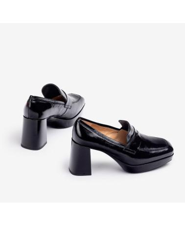 Zapatos de Mujer UNISA MOCASIN CHAROL TACON 7 CM NEGRO