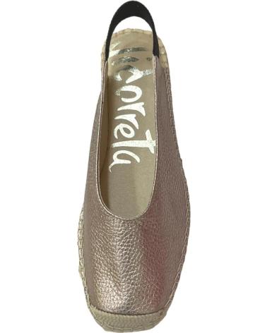 Bailarinas de Mujer VIDORRETA ALPARGATAS PIEL PLANAS METALIZADAS CUERDA 81 NAPA METAL CUERDA DALI NATURAL