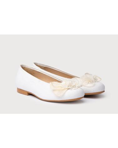 Sapatos de Menina ANGELITOS BAILARINA LINO CEREMONIA 986 BLANCO