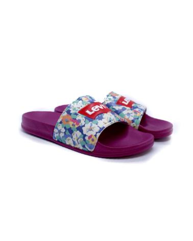 CHANCLAS LEVI'S POOL S FLORES ROSA MAGENTA