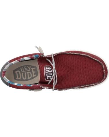 Zapatos de Hombre HEY DUDE MOCASINES DUDE WALLYSOXTRIPLE RED
