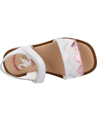 Sandali per Bambina PABLOSKY SANDALIA CON VELCRO NAPA NACAR BLANCO