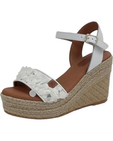 Sandalias de Mujer POPA SANDALIA DE PIEL Y TEXTIL CON CUNA Y PLATAFORMA DE YUTE 