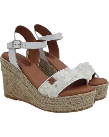 Sandalias de Mujer POPA SANDALIA DE PIEL Y TEXTIL CON CUNA Y PLATAFORMA DE YUTE 