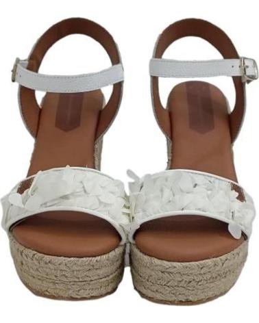 Sandalias de Mujer POPA SANDALIA DE PIEL Y TEXTIL CON CUNA Y PLATAFORMA DE YUTE 