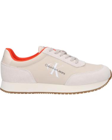 Scarpe sport per Uomo CALVIN KLEIN YM0YM00746 RETRO RUNNER ACF EGGSHELL-CREAMY WHITE-TRAVERTINE