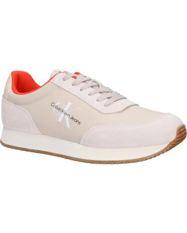 Scarpe sport per Uomo CALVIN KLEIN YM0YM00746 RETRO RUNNER ACF EGGSHELL-CREAMY WHITE-TRAVERTINE