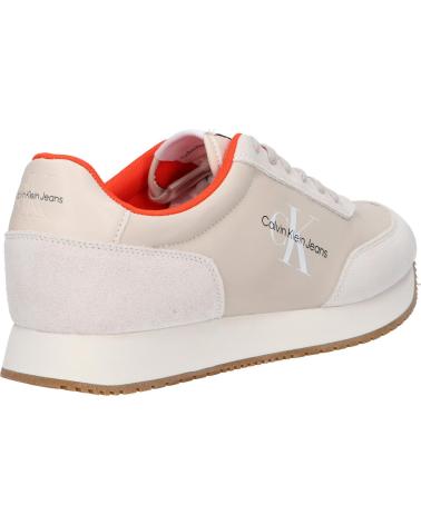 Scarpe sport per Uomo CALVIN KLEIN YM0YM00746 RETRO RUNNER ACF EGGSHELL-CREAMY WHITE-TRAVERTINE